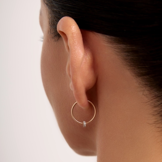 Серьги-трансформеры из золота с фианитами