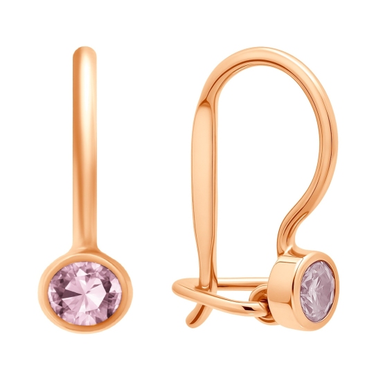 Серьги из золота с фианитами