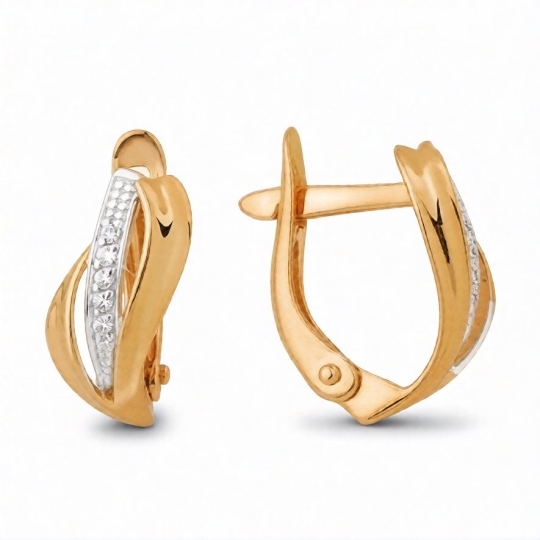 Серьги из золота с фианитами