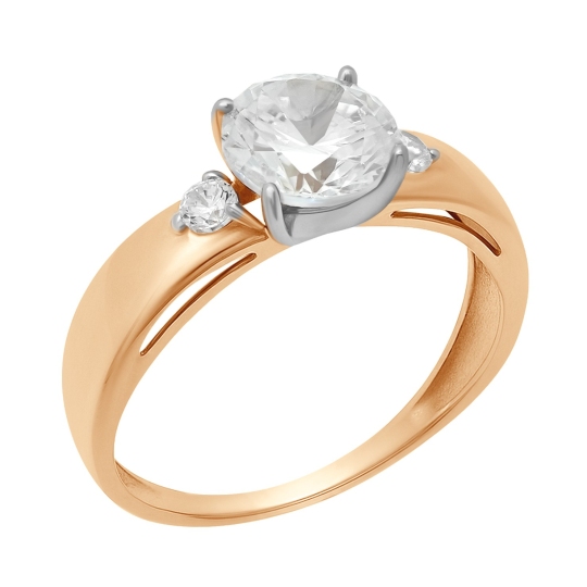 Кольцо из золота с фианитами