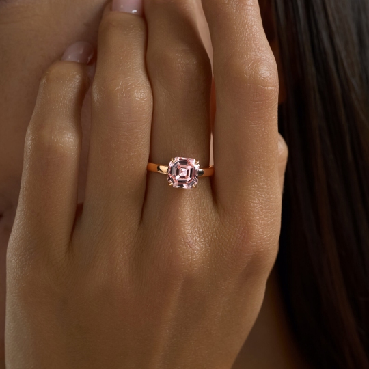 Кольцо из серебра с позолотой и кристаллом Swarovski