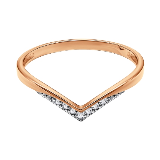 Кольцо из золота с фианитами на фалангу