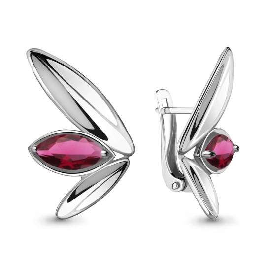 Серьги из серебра с нанорубеллитами