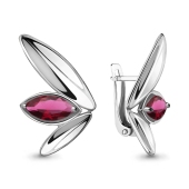 Серьги из серебра с нанорубеллитами