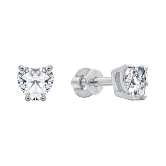 Серьги из серебра с фианитами