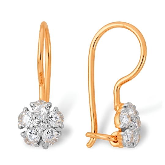 Серьги из золота с фианитами