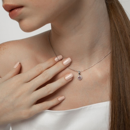 Подвеска из серебра с фианитами