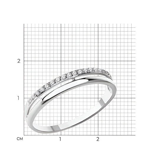 Кольцо из белого золота с фианитами