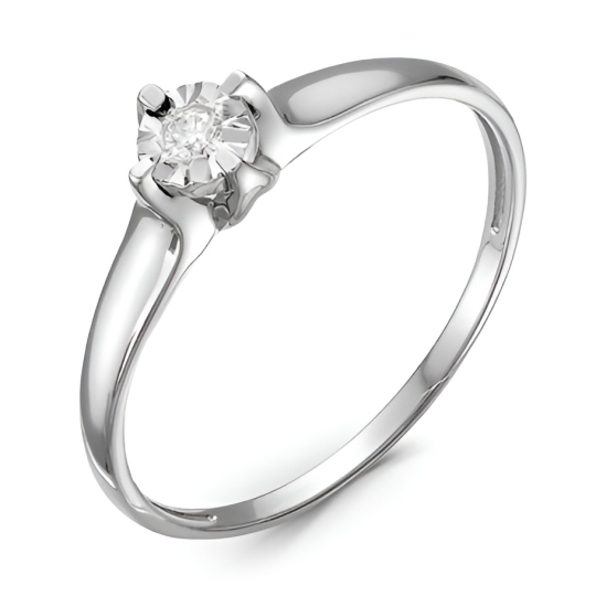 Кольцо из белого золота с бриллиантом