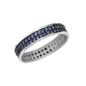 Кольцо из серебра с синими фианитами
