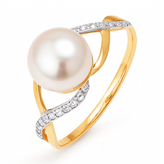 Кольцо из золота с фианитами