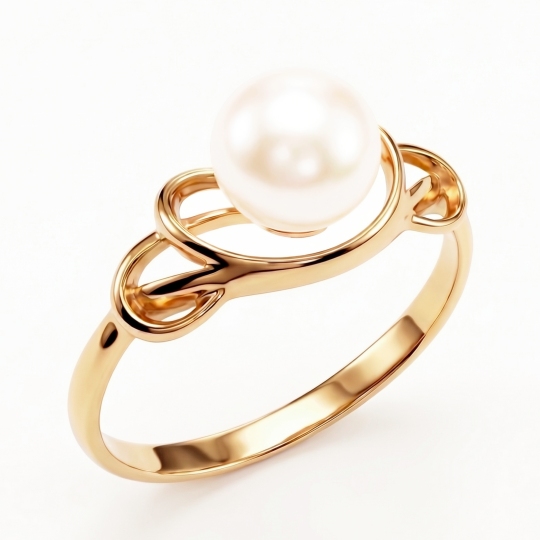 Кольцо из золота с жемчугом