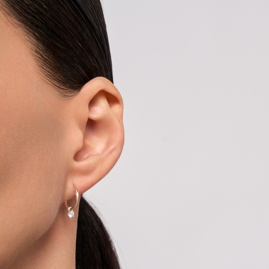 Серьги-трансформеры из золота с фианитами