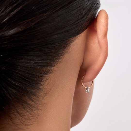 Серьги-трансформеры из золота с фианитами