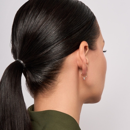 Серьги-трансформеры из золота с фианитами