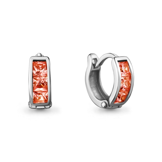 Серьги из серебра с фианитами