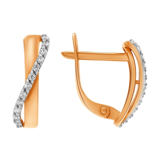 Серьги из золота с фианитами