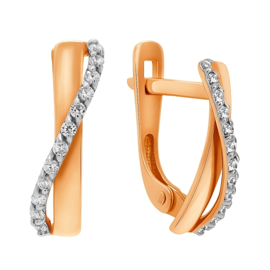 Серьги из золота с фианитами