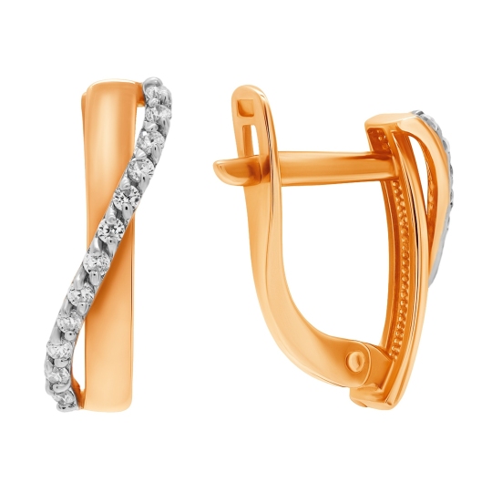 Серьги из золота с фианитами