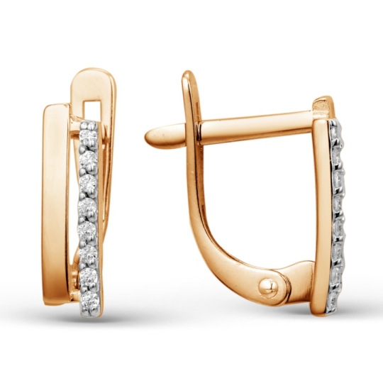 Серьги из золота с фианитами