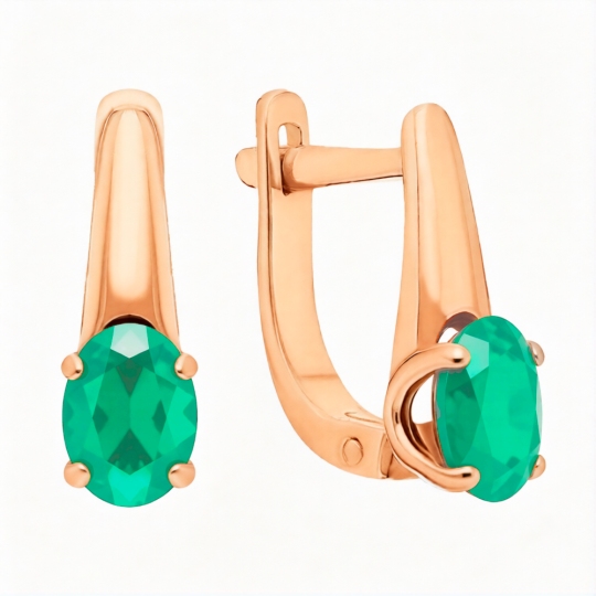 Серьги из золота с изумрудами