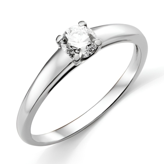 Кольцо из белого золота с бриллиантом 0,3 ct