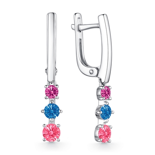 Серьги из серебра со Swarovski Zirconia