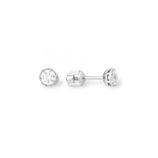 Серьги пусеты из серебра со Swarovski Zirconia