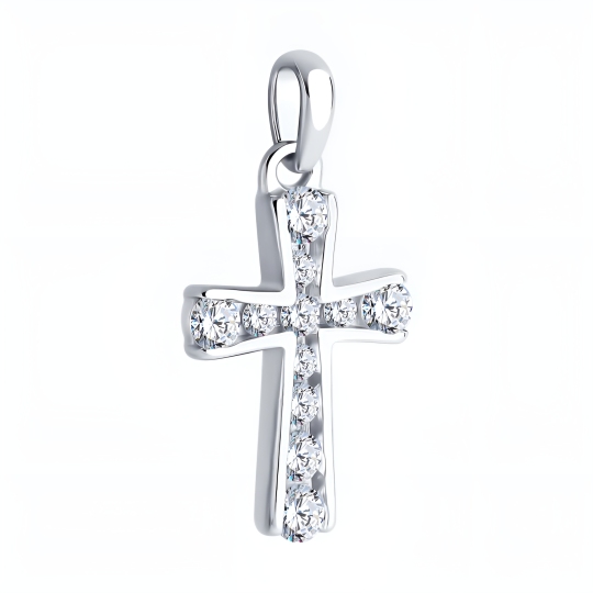 Подвеска из серебра с фианитами