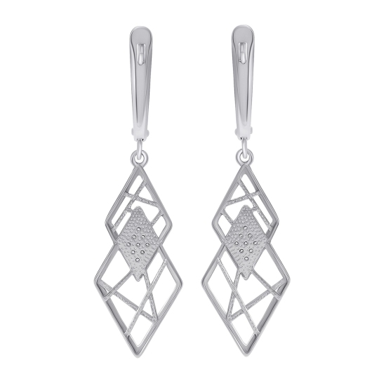 Серьги из серебра с фианитами