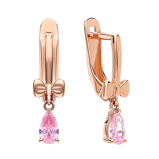 Серьги из золота с фианитами