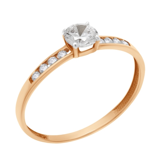 Кольцо из золота с фианитами