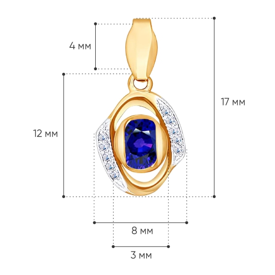 Подвеска из золота с бриллиантами и сапфиром