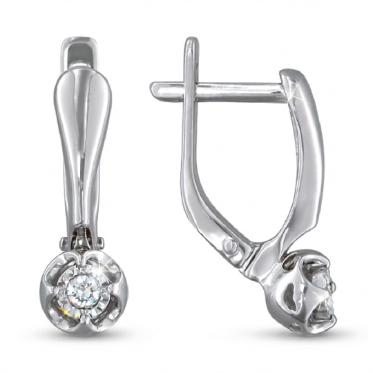 Серьги из белого золота с бриллиантами