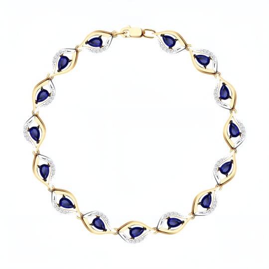 Браслет из золота с бриллиантами и сапфирами