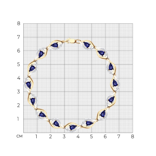 Браслет из золота с бриллиантами и сапфирами