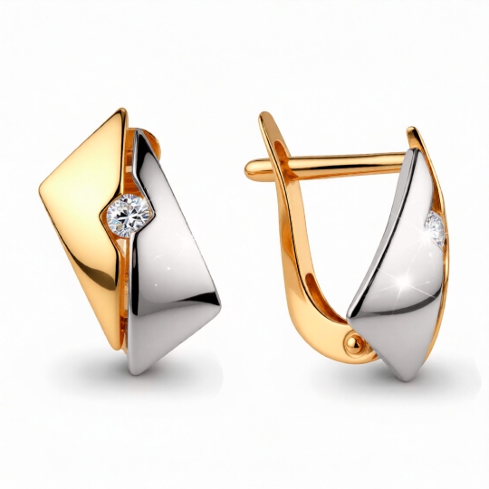 Серьги из золота с фианитами