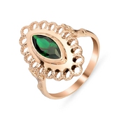 Кольцо из золота с зеленым цирконом