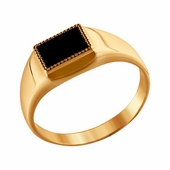 Кольцо из золота с ониксом