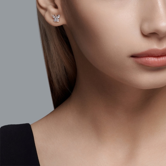 Серьги из серебра с фианитами