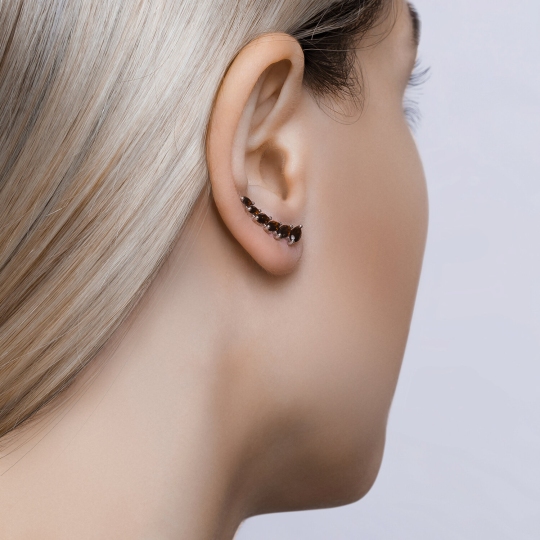 Серьги из серебра с гранатами