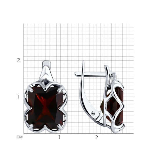 Серьги из серебра с гранатами