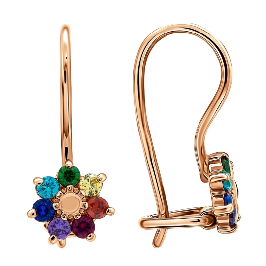 Серьги из золота с фианитами