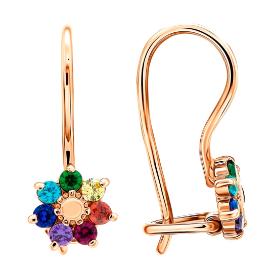 Серьги из золота с фианитами