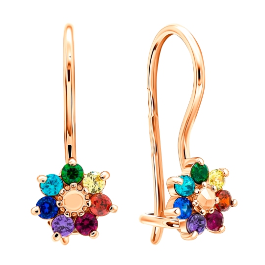 Серьги из золота с фианитами