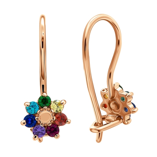 Серьги из золота с фианитами