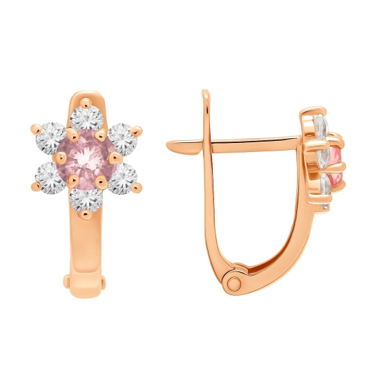 Серьги из золота с фианитами