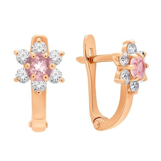 Серьги из золота с фианитами