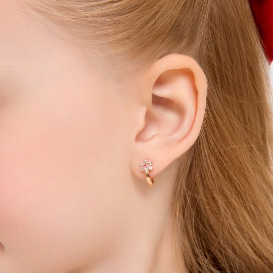 Серьги из золота с фианитами