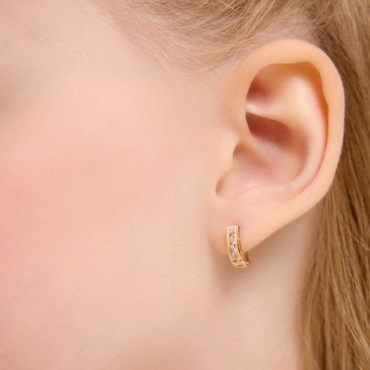 Серьги из золота с фианитами